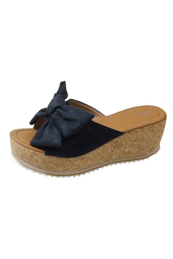 Wedges Heels for Women Dressy Clear Platform Sandals Wedge Heels Women's Fashion New Slippers Wear A Flatform Bottom Bow Womens Espadrilles Sandals Wedges for Women