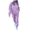 thumbnail image 1 of VBARHMQRT Wide Leg Pant Set for Women Dressy 1 Set Letter Print Tracksuit Long Sleeve Round Neck Top Loose Trousers Suit Two Piece Sweatsuit Two Piece Pants Sets Dressy Womens Pant Suits Casual Spring, 1 of 6