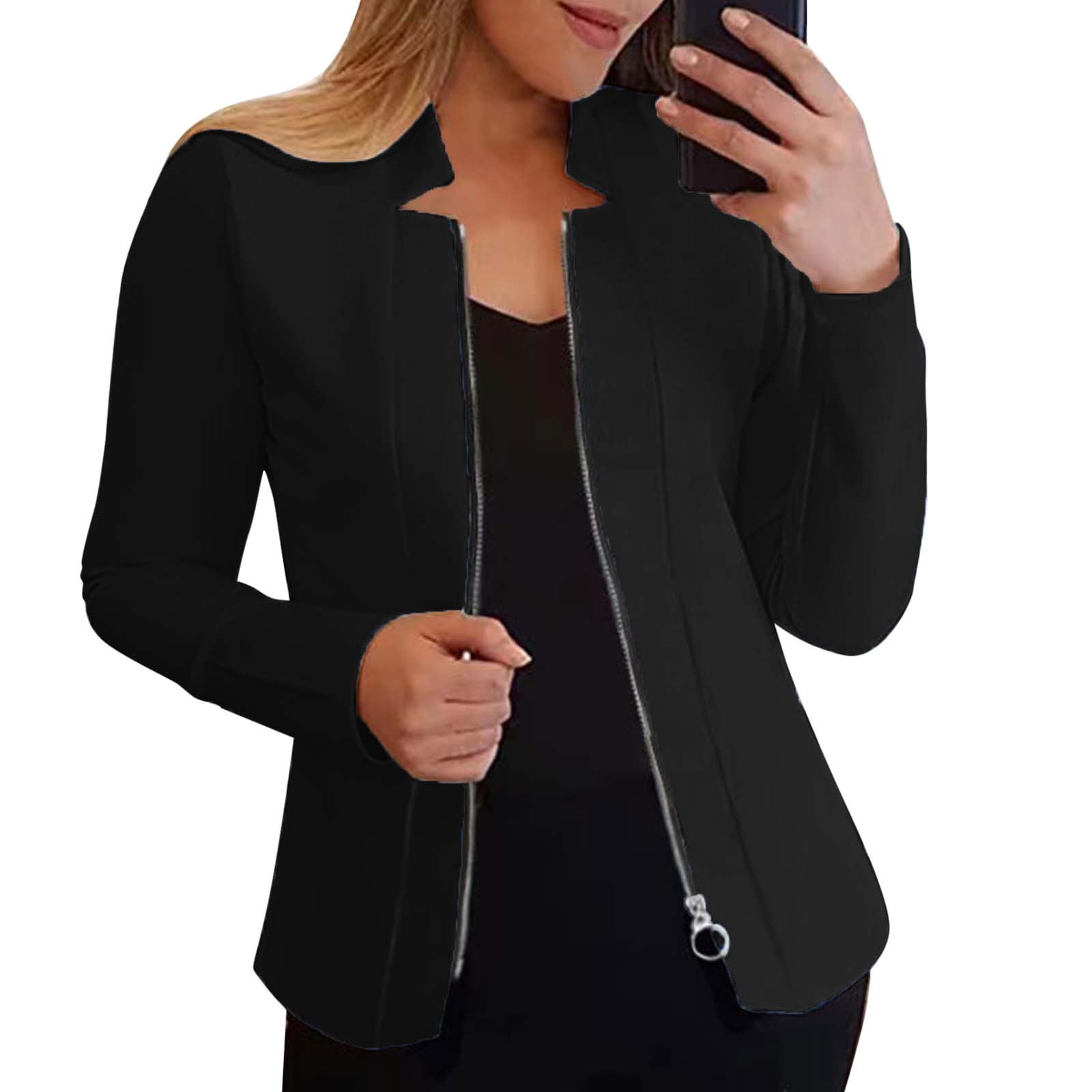 VBARHMQRT Women Blazers for Work Tall Woman Jackets Solid Open Front