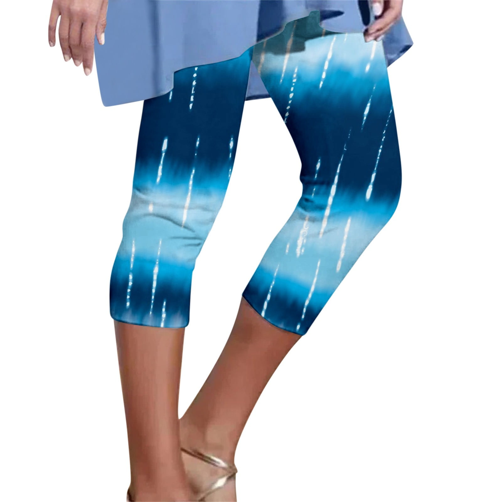 VBARHMQRT Women's Yoga Pants Tall Sizes 3/4 Leggings Casual High