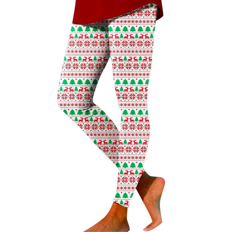 VBARHMQRT Womens Leggings Cotton Women's Casual Christmas Printed