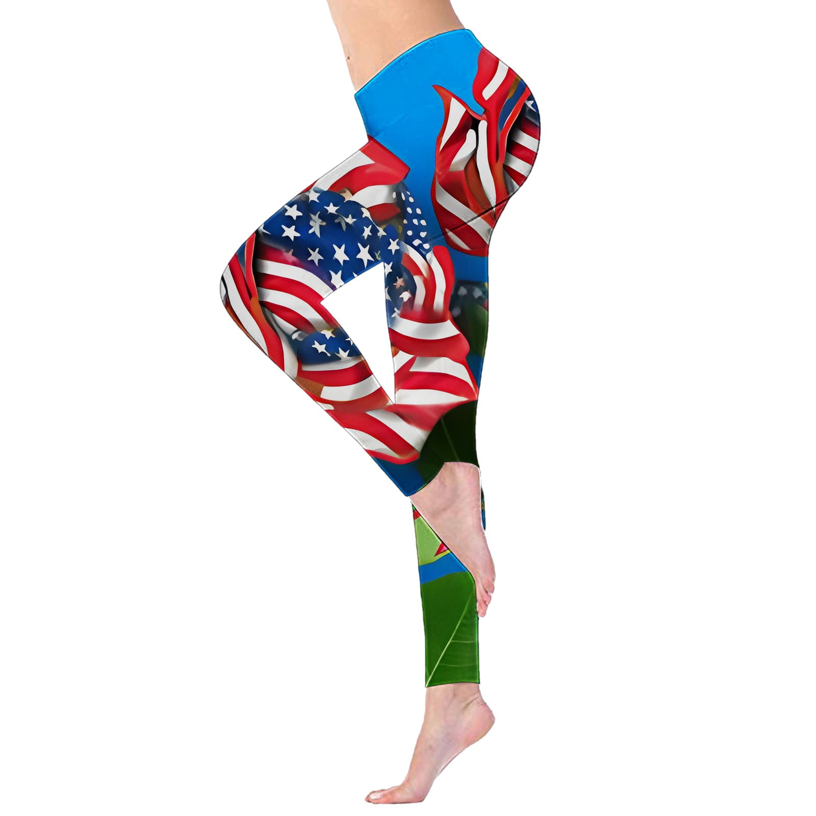 VBARHMQRT Womens Leggings with Pocket Tummy Control Petite Women's Tight  Yoga Pants Independence Day Print Leggings Wide Leg Yoga Pants for Women  Tall Yoga Pants Plus Size Bootcut 
