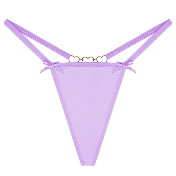 VBARHMQRT Womens Panties Briefs Plus Women's Thong Hot and Sexy Love Chain Bow Tie Low Waisted Seamless Women's Underwear Womens No Show Underwear Womens Panties Thong Lace