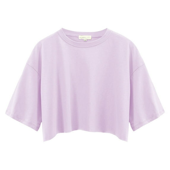 VBARHMQRT Womens Trendy Tops Spicy Girls Short Sleeve T Shirt Women's Pure Cotton Short Open Umbilical Round Neck Sports Top Women's Long Sleeve T-Shirts Workout Tops Women