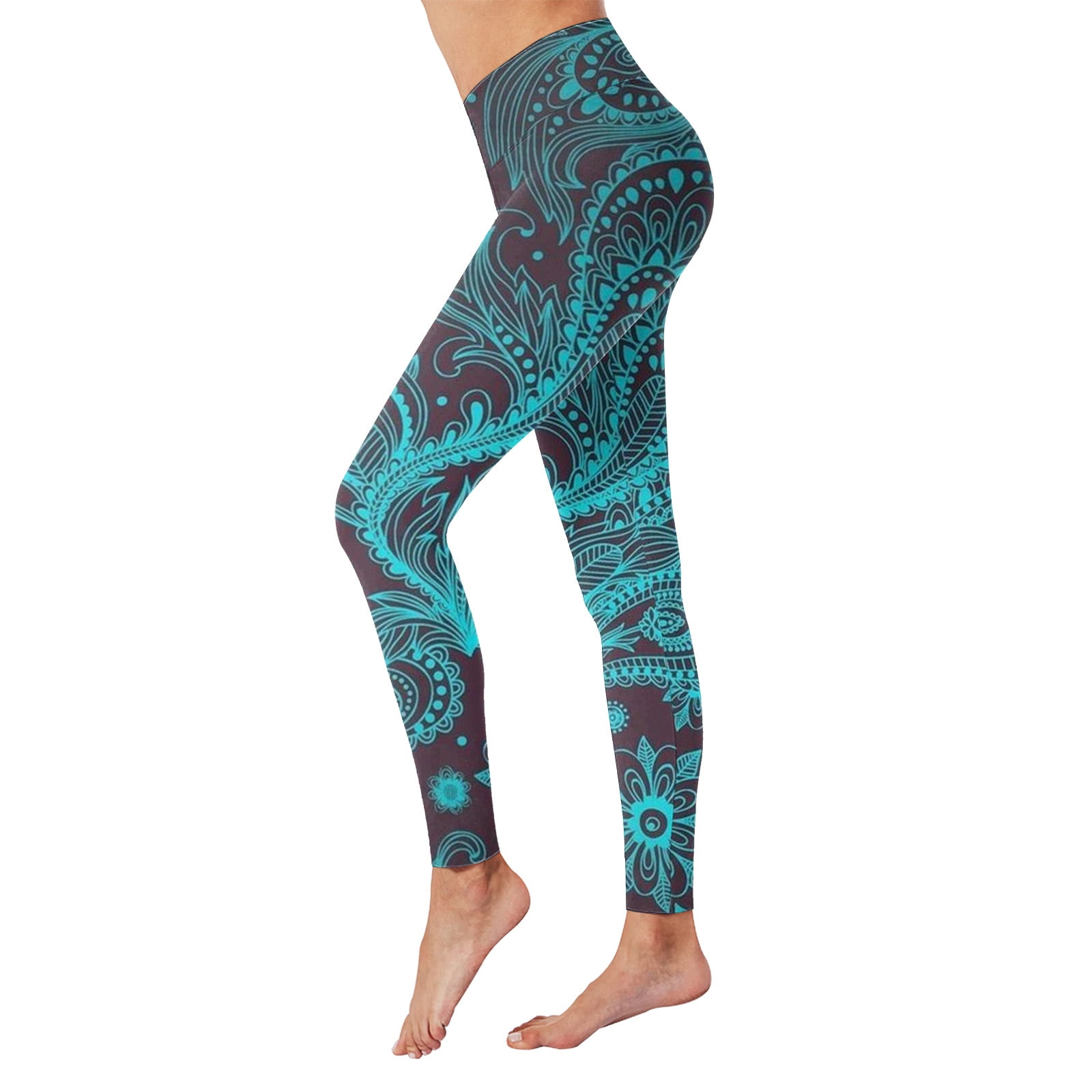 VBARHMQRT Yoga Pants Tall Plus Size 2024 Printed Trouser Pant Leggings