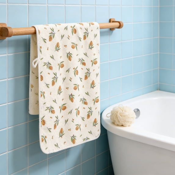 VBBHG Cotton Waffle Kitchen Towels – 13.77x29.52 inch Terry Cloth Waffle Decorative Dishcloth for Kitchen Hanging Loop Absorbent Hand Tea Towel for Home Design, Flower