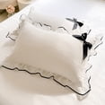 thumbnail image 1 of VBBHG Ruffle Pillow Shams Lace Pillowcase 2 pcs Pillow Case Home Bed Pillowslip, 1 of 6