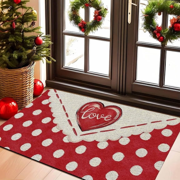 VBBHG Valentine's Day Doormat, Heart Envelope Welcome Mat Non-Slip Floor Mat Entrance Door Rugs for Outside Entrance Or Porch Entry Anniversary Wedding Decoration