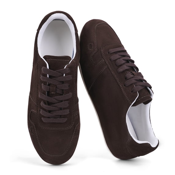 VBDB Women's Casual Sneakers, Low Top Lace Up Walking Shoes, Comfortable Everyday Shoes, Brown