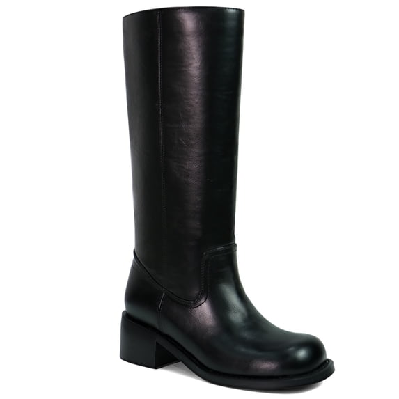 VBDB Women's Knee High Boots Chunky Block Heel Long Boots Square Toe Low Heel Boots for Women