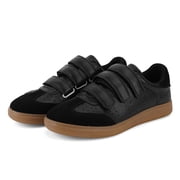 VBDB Women s Retro Velcro Strap Sneakers, Suede Patchwork Casual Low Top Walking Shoes