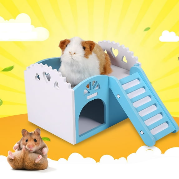 VBESTLIFE Pet House Guinea Pig House,3Colors Pet Hamster Rat Small Animal Castle Sleeping House Nest Exercise Toy