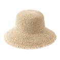 thumbnail image 1 of VBEWZET Kids Hand Straw Bucket Hat, Lace Fringe Wide Brim Protection Sun Hat, Foldable Lightweight Boys Girls Beach Outdoor Vacation Travel Styling Cap Beige One Size, 1 of 4