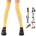 thumbnail image 1 of VBEWZET Ladies Fall Winter Y2K Ribbed Leg Warmers, Colorful Knitted Accessories Yellow One Size, 1 of 4