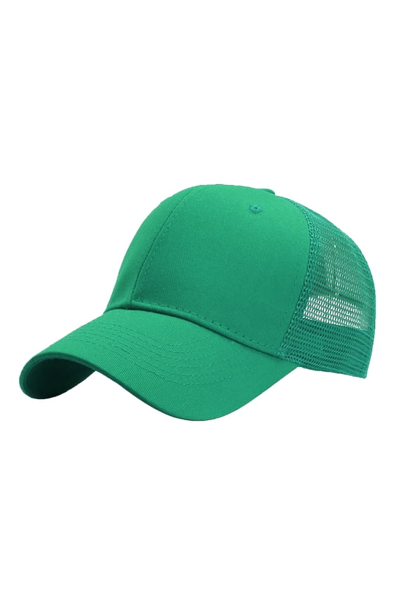 Structured Trucker Hat, Mesh Back Baseball Cap, Adjustable Breathable Trucker Cap for Men & Women Green