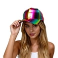 thumbnail image 1 of VBEWZET Unisex Baseball Cap, Shiny Leather Trucker Hat, Adjustable Sun Hat for Hop & Parties Multicolour, 1 of 4