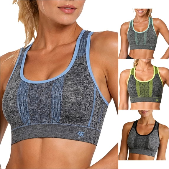 VBEWZET Women Racerback Sports Bra Breathable Mesh Comfort Stretchy Workout Athletic Brassiere Blue XL