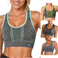 thumbnail image 1 of VBEWZET Women Racerback Sports Bra Breathable Mesh Comfort Stretchy Workout Athletic Brassiere Green XL, 1 of 4