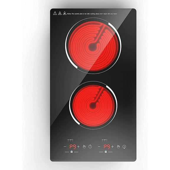 VBGK 12” Electric Cooktop in Black with 2 Burners