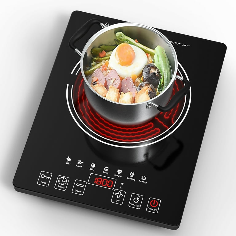 Wobythan Portable Induction Cooktop, 3500W Hot Pot Countertop Burner,  Electric Stove Range Cooktop Touch Sensor Control with Rotary Switch 