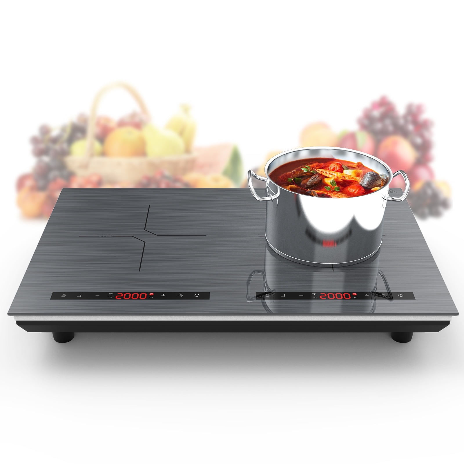 VBGK 24 Inch Countertop Double Burner Induction Cooktop, 4000W Electric ...