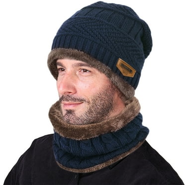 VBIGER Winter Beanie Hat Scarf Set Warm Knit Hat Thick Knit Skull Cap For Men Women