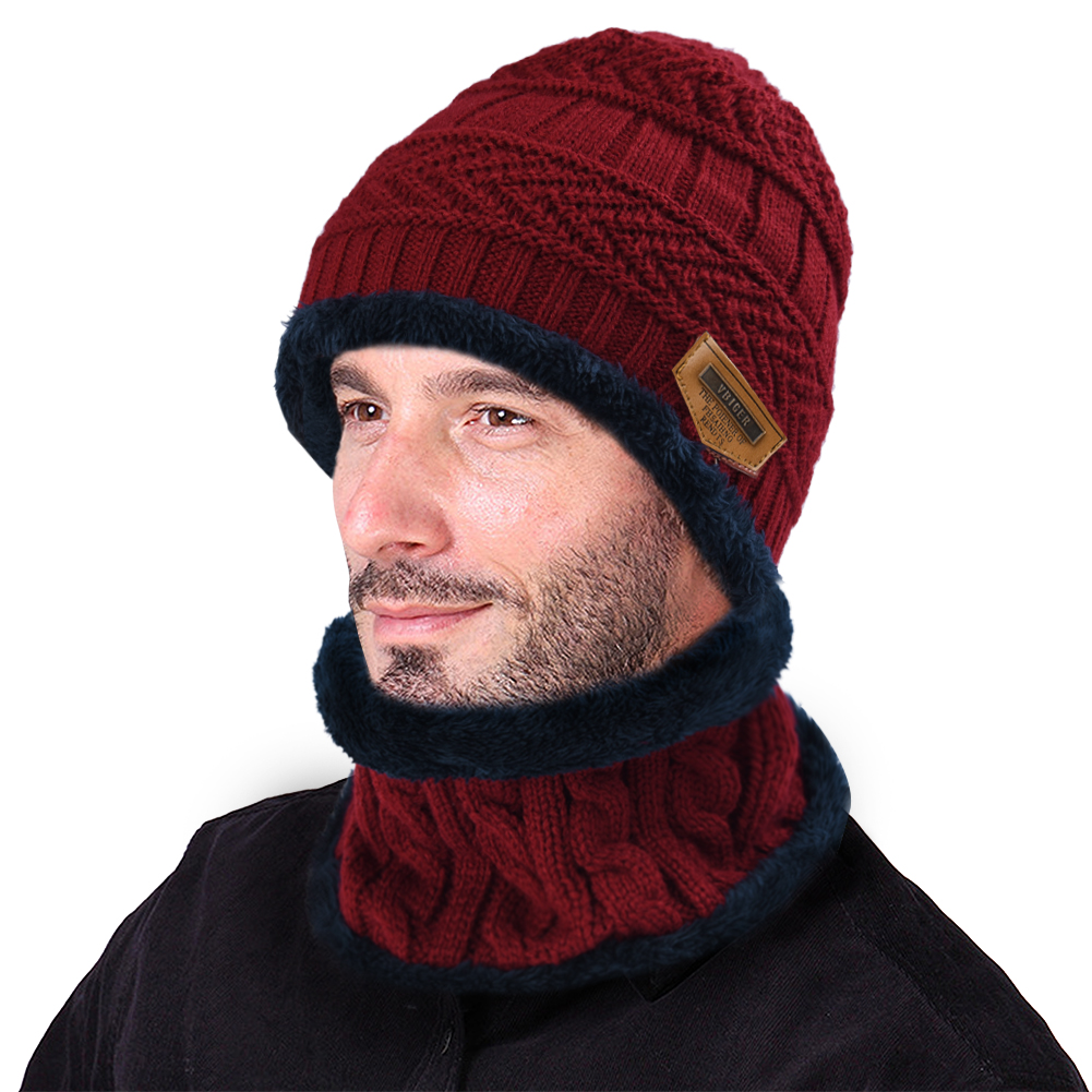 VBIGER Winter Beanie Hat Scarf Set Warm Knit Hat Thick Knit Skull Cap For Men Women - image 1 of 8