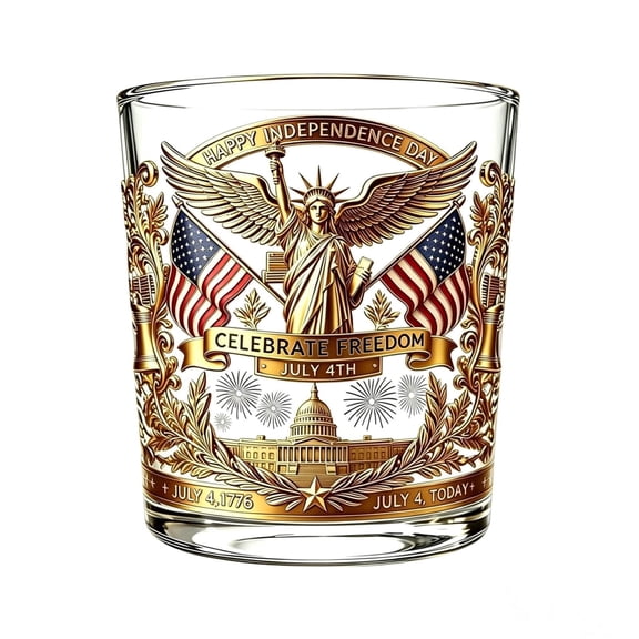 WDOBM 250th Anniversary Whiskey Glasses, 250 Anniversary Glasses Merchandise, Patriotic Bourbon Glass, 4th Of July Decor, Commemorative Keepsake Gifts for Men, Father's Day Gifts