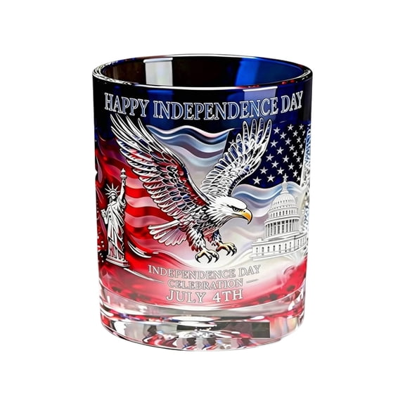 WDOBM 250th Anniversary Whiskey Glasses, 250 Anniversary Glasses Merchandise, Patriotic Bourbon Glass, 4th Of July Decor, Commemorative Keepsake Gifts for Men, Father's Day Gifts