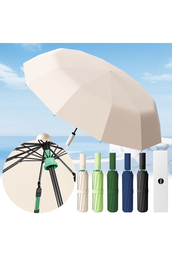 Automatic Open Folding Rain Umbrella,Umbrellas for Rain,Wind and Resistant Compact Rain Umbrella,Folding Travel Windproof 12 Ribs Automatic Reverse Umbrellas