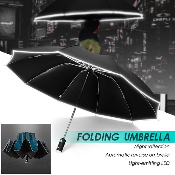 VBODN Automatic Open Folding Rain Umbrella,Umbrellas for Rain Windproof,Sun Windproof Travel Folding Rain Compact Auto Open Close Umbrella 10 Ribs