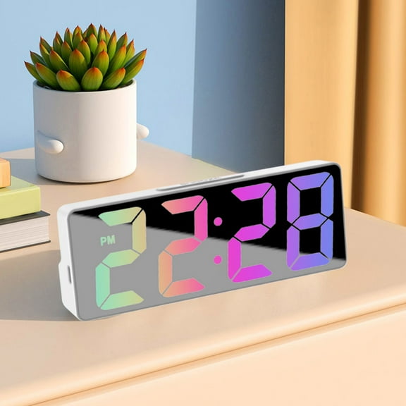 VBODN Clearance Digital Alarm Clock,Smart Alarm Clocks,Digital Alarm Clock Simples LED Large Digital Display Fashion Multi-set Alarm Clock Features Desktop Bedside Study Kitchen Mirror Clock