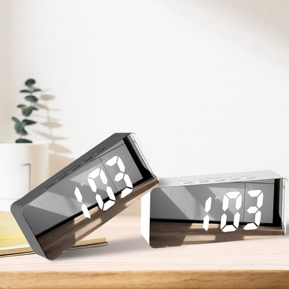 VBODN Clearance Digital Alarm Clocks for Bedrooms,Digital Electronic Clock LED Display Electronic Clock Stereo Digital Display Snooze Alarm Clock 12/24H Switching Temperature Display