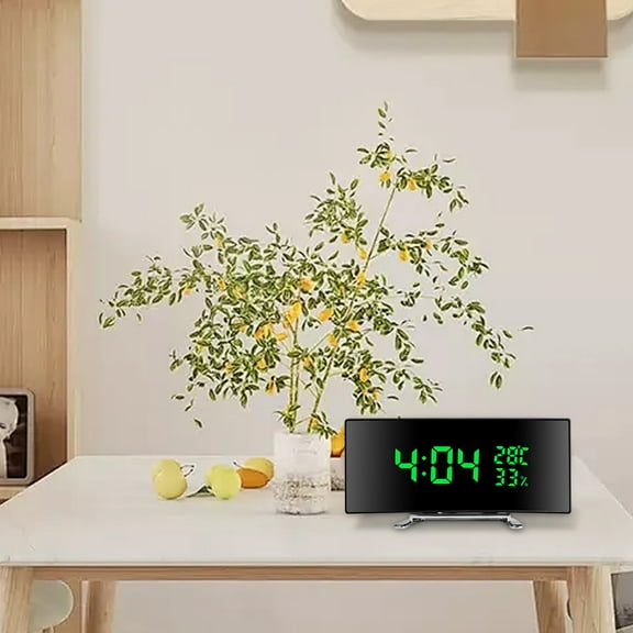 VBODN Digital Alarm Clock for Kids,Smart Alarm Clocks for Bedroom,Multifunctional Intelligent Digital Mirror Clock Desk Clock Large Screen Display Silent Sleep Electronic Clock for Home Adults Gifts