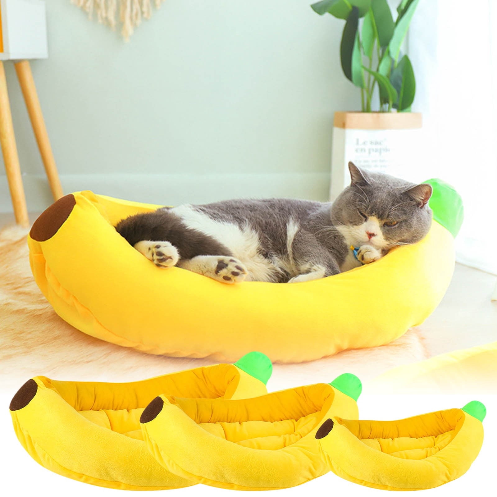 VBODN Dog Beds for Large Dogs On Clearance,Extra Large Dog Bed,Banana Bed Sofa Dog Cute Funny House Cozy Sleep Comfortable Warm Mat Kennel Dog Cushion Pet Winter Bed,for Home & Travel Ideal