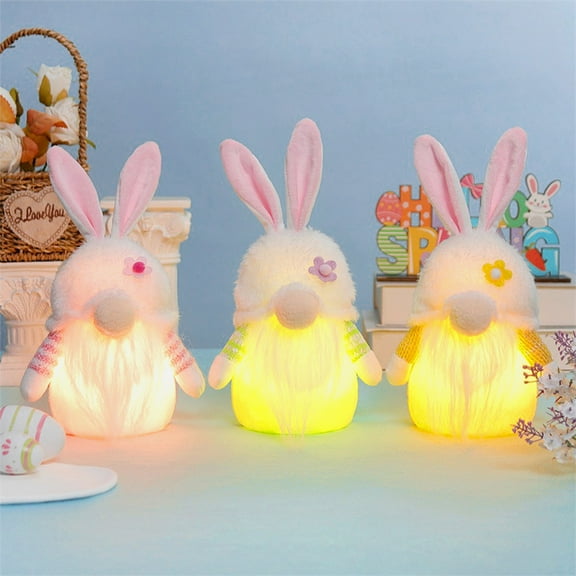 VBODN Easter Decoration,Bunny Stuffed Animals Cute Light-up Bunny Birthday Easter Kids