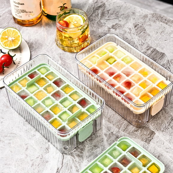 VBODN Ice Cube Tray With Lid,Ice Trays for Freezer,Silicone Ice Tray