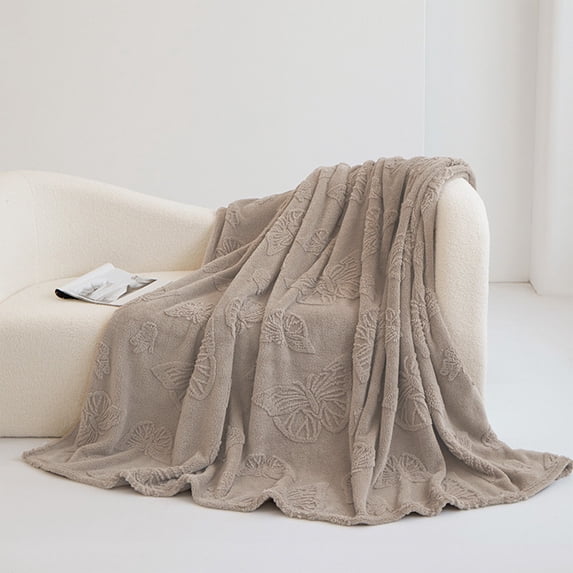 VBODN King Bedding Set,Dimensional Jacquards Blanket Double Sided Velvet Butterflies Car Blanket Office Nap Cover Blanket