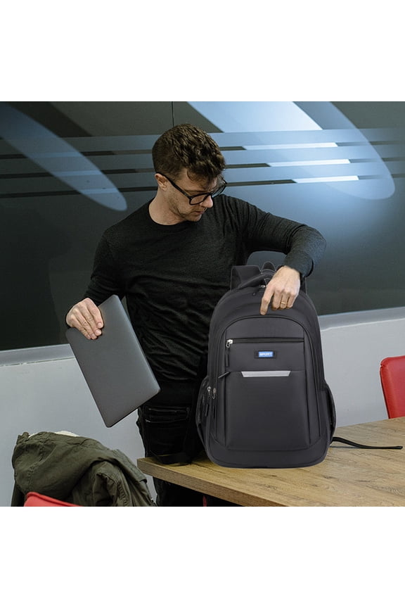 Laptop Backpack, Packable Backpack, Padded Laptop Backpack with Water Bottle Pockets, Water-Repellent Business College Laptop Bag