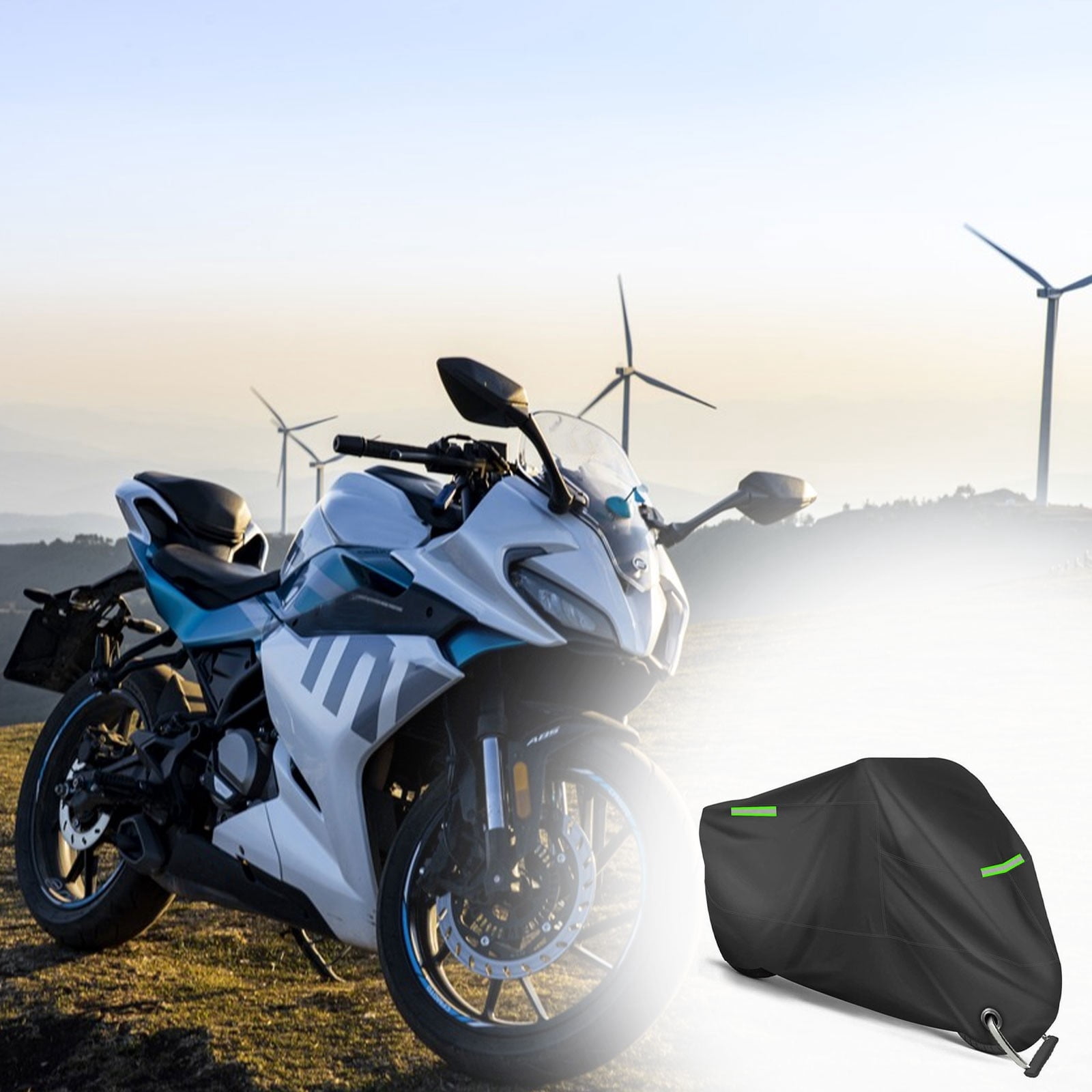 Motorcycle Raincoat Cycling Rain Poncho Waterproof,Motorcycle Body Sunscreen, Cover Universal Suitable For 96.5cm Motorcycles