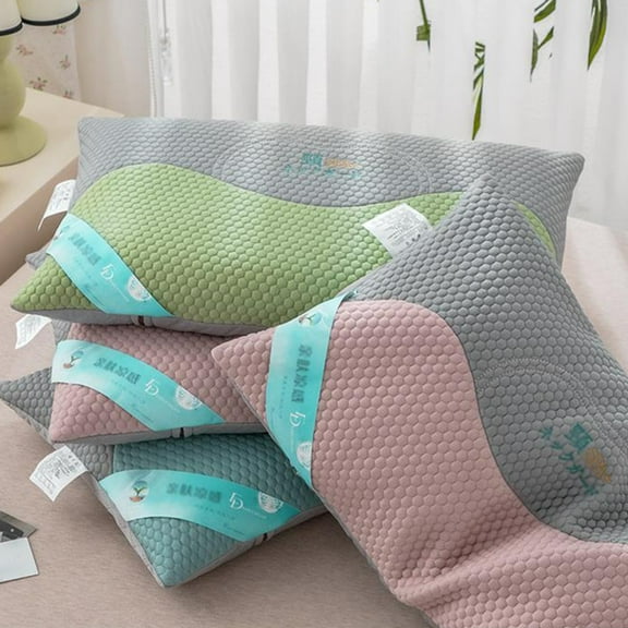 VBODN Pillows for Bed Queen,Super Soft Feather Pillows,Cool Doudou Whole Tea Scented S Hell Pillow Hard Pillow,for Side and Back Sleepers