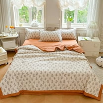 VBODN Quilts For Full Bed,King Size Quilt,Cotton Quilt,All Ages,Washable Printed Quilt for Home Dormitory