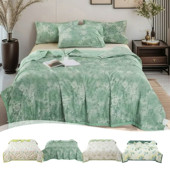 VBODN Quilts For Full Bed,Queen Quilt,Cotton Breathable Comforter Print Floral Quilts,Machine Washable Lightweight Quilt for Home Dormitory