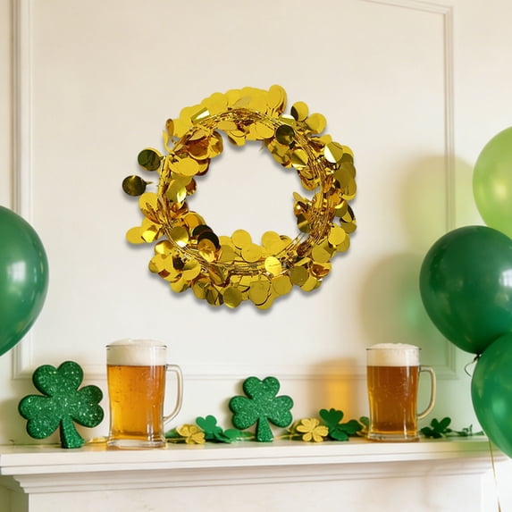 VBODN St Patricks Day Wreath,St Patricks Day Ornaments,St Patricks Day Decorations Indoor,for St Patricks Day Wreath Decorative Wooden Plaques Front Doors And Walls Home Green
