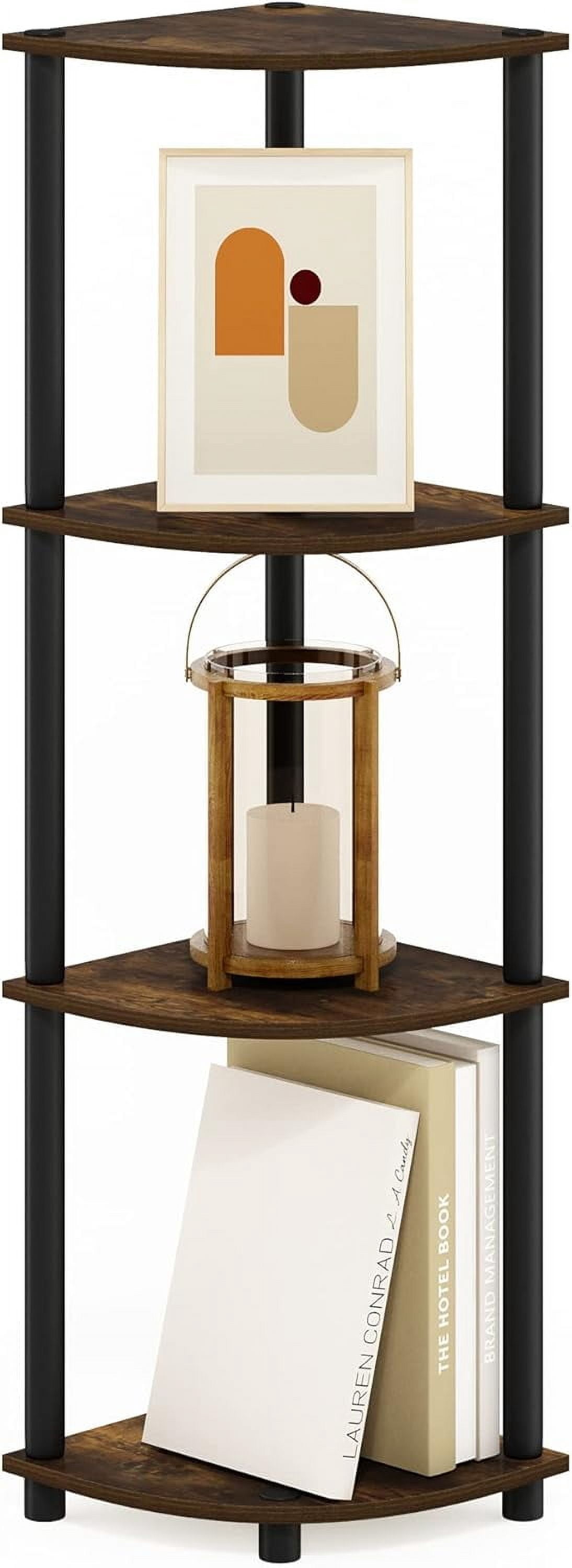 VBOLF Turn-N-Tube 4-Tier Corner Display Rack Multipurpose Shelving Unit ...