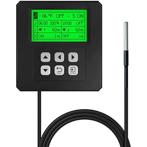 VBR-C100 Grow Light Controller Sunrise Sunset,Timing ON | Off,Power%,Cycle Switch,High Temperature Light Off.RJ11,RJ14.$$Garden &