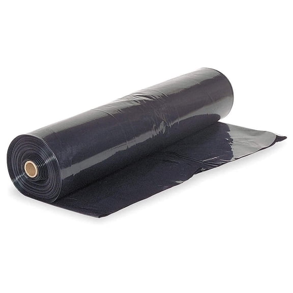 VBS - Black Plastic Sheeting - 3 mil - (4' x 200')  Black Plastic Roll for Spray Barrier, Roll of Plastic Sheeting Heavy Duty, Thick Plastic Sheeting, Polyethylene Film