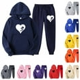 VBTAPA 2 Piece Hoodie Sweatsuit for Women 2024 Fall Outfits Cute Heart