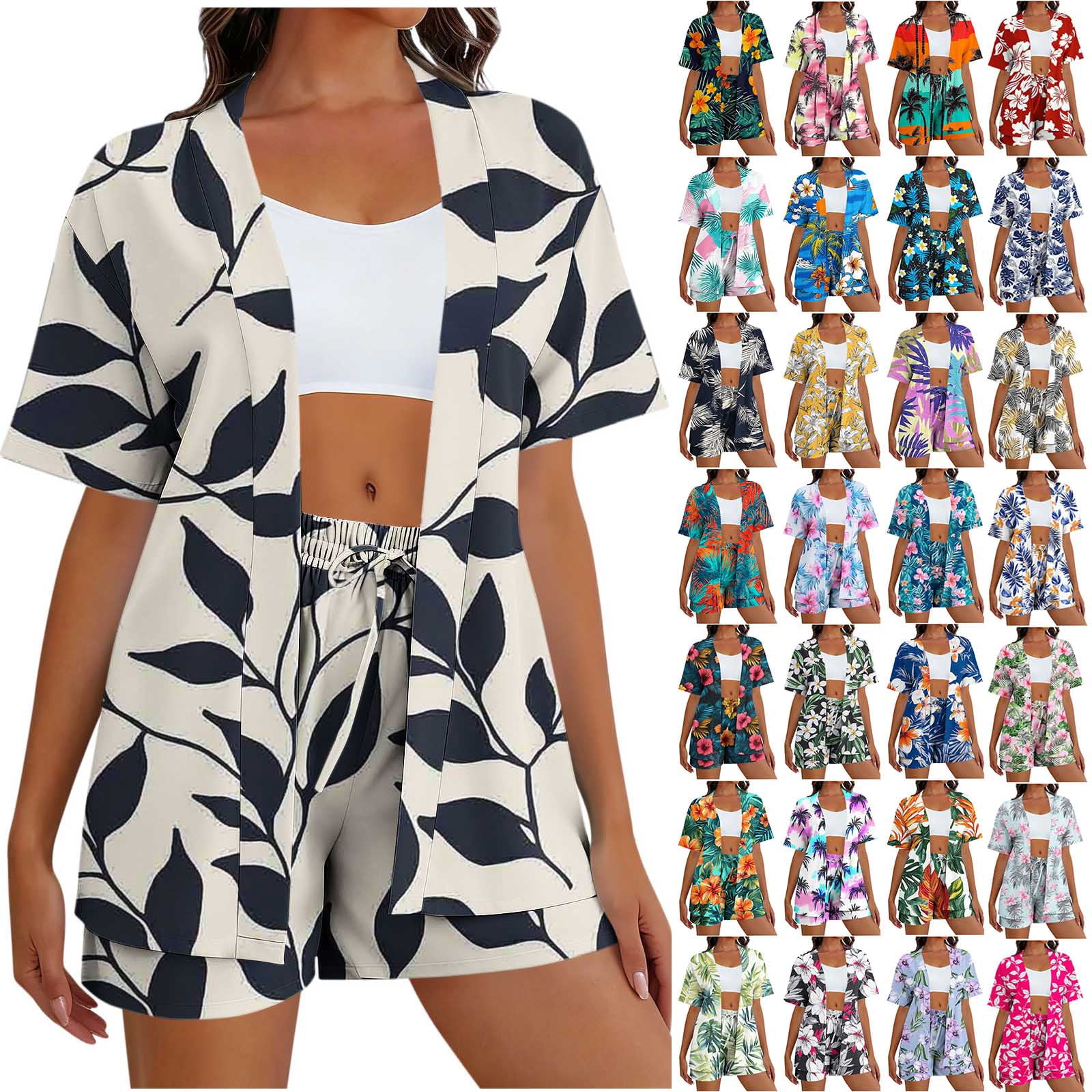 VBTAPA 2 Piece Sets for Women Summer Vacation Matching Outfits Tropical ...