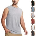 thumbnail image 1 of VBTAPA Mens Solid Tank Top Sleeveless Basic Undershirts Summer Casual Workout Muscle Tee Shirts Gray XXXXL, 1 of 6